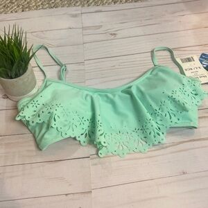 Heat Solids Teal Bikini Top